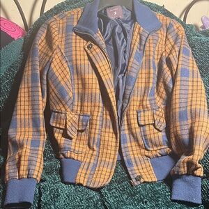 Forever 21 Blue and Yellow Checkered Jacket